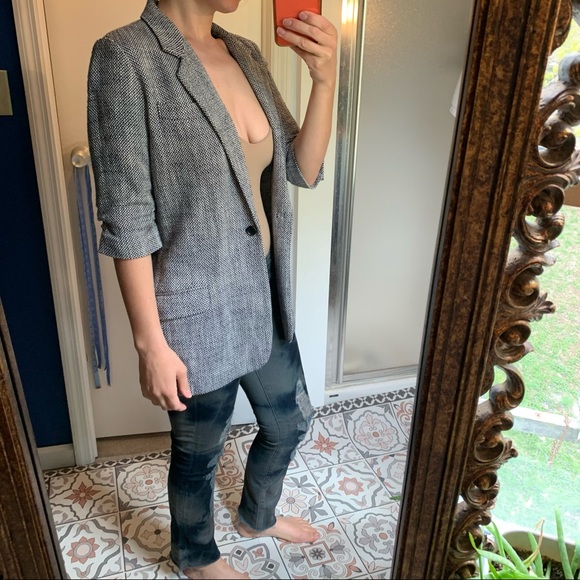 Elizabeth & James tweed longline 3/4 sleeve blazer - Picture 9 of 16